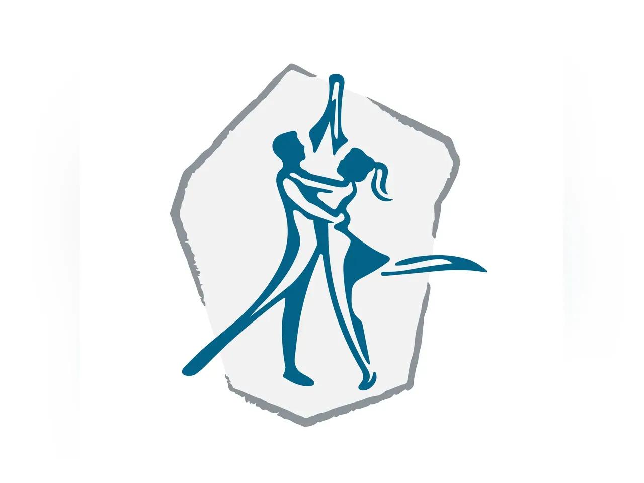 Zeichnung eines tanzenden Paares mit einem Kristall im Hintergrund